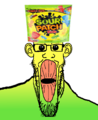 A sour candy enjoyer based on Markiplier Soyjak. This has been appropriated by incomprehensible wojack [sic] posters